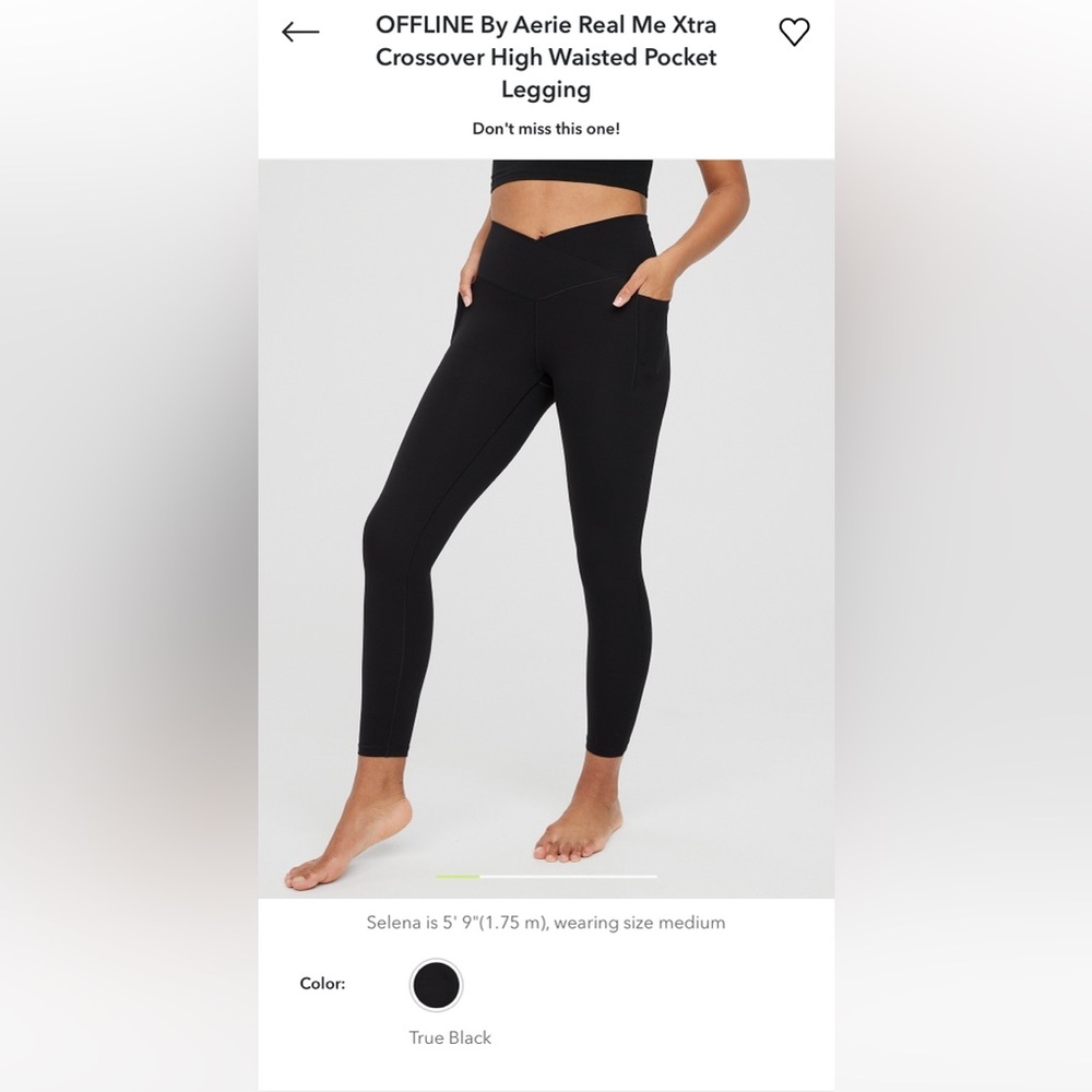 Offline by Aerie real me xtra crossover basic legging with pockets.